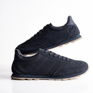 Massimo Dutti Mens Suede Low Top Sneakers EU 43 US 10 Navy Blue NWB 2174/450